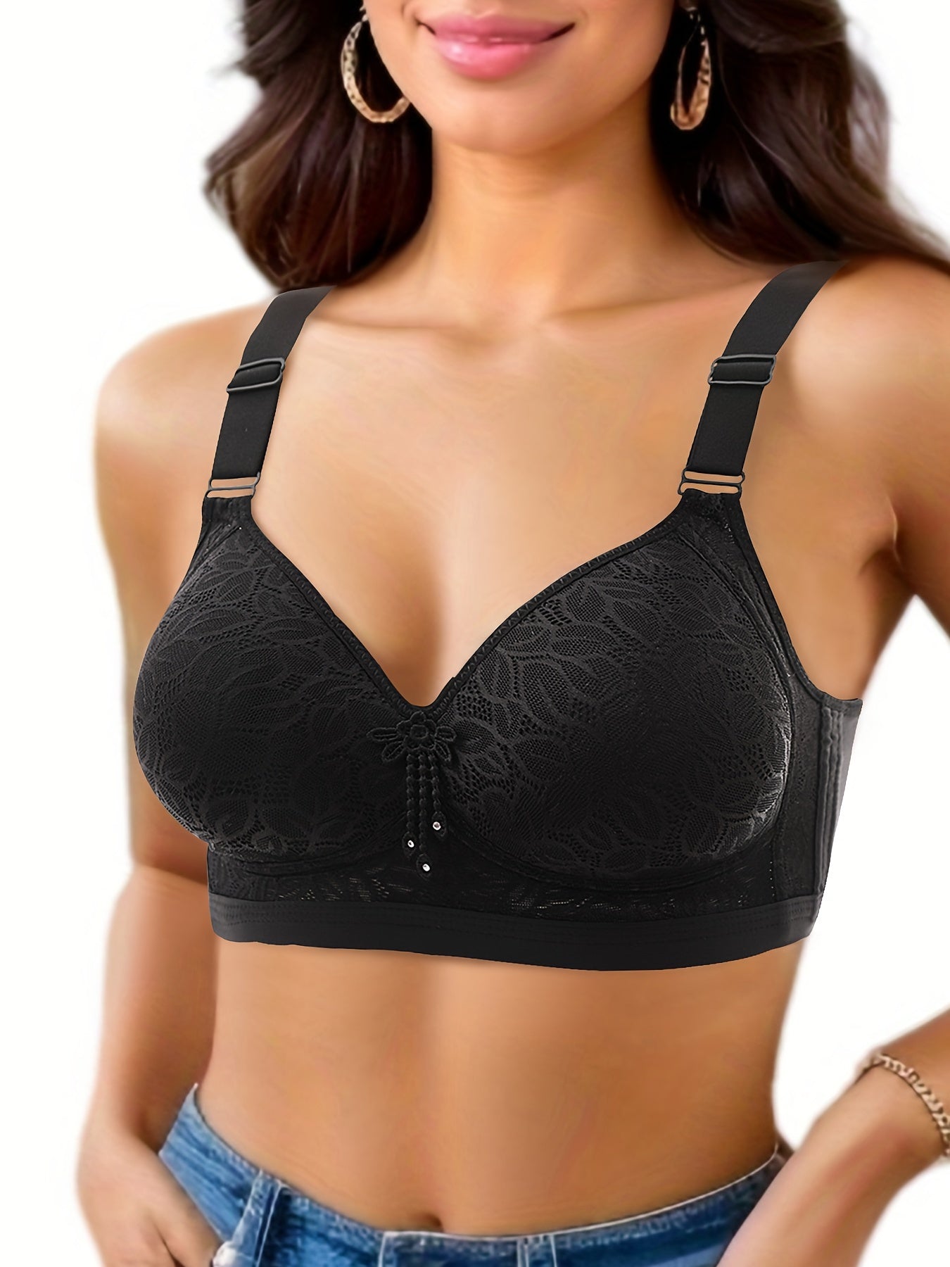 5pcs EssElegance Wireless Push-Up Bras - No Underwire, High Stretch V-Neck Adjustable Straps, Nylon Seamless Comfort for Workouts & Daily Wear, 5 Colors (Black/Red/Beige/Pink/Lavender), Workout Bras, Elegant Bra Design, Smooth Texture Bra