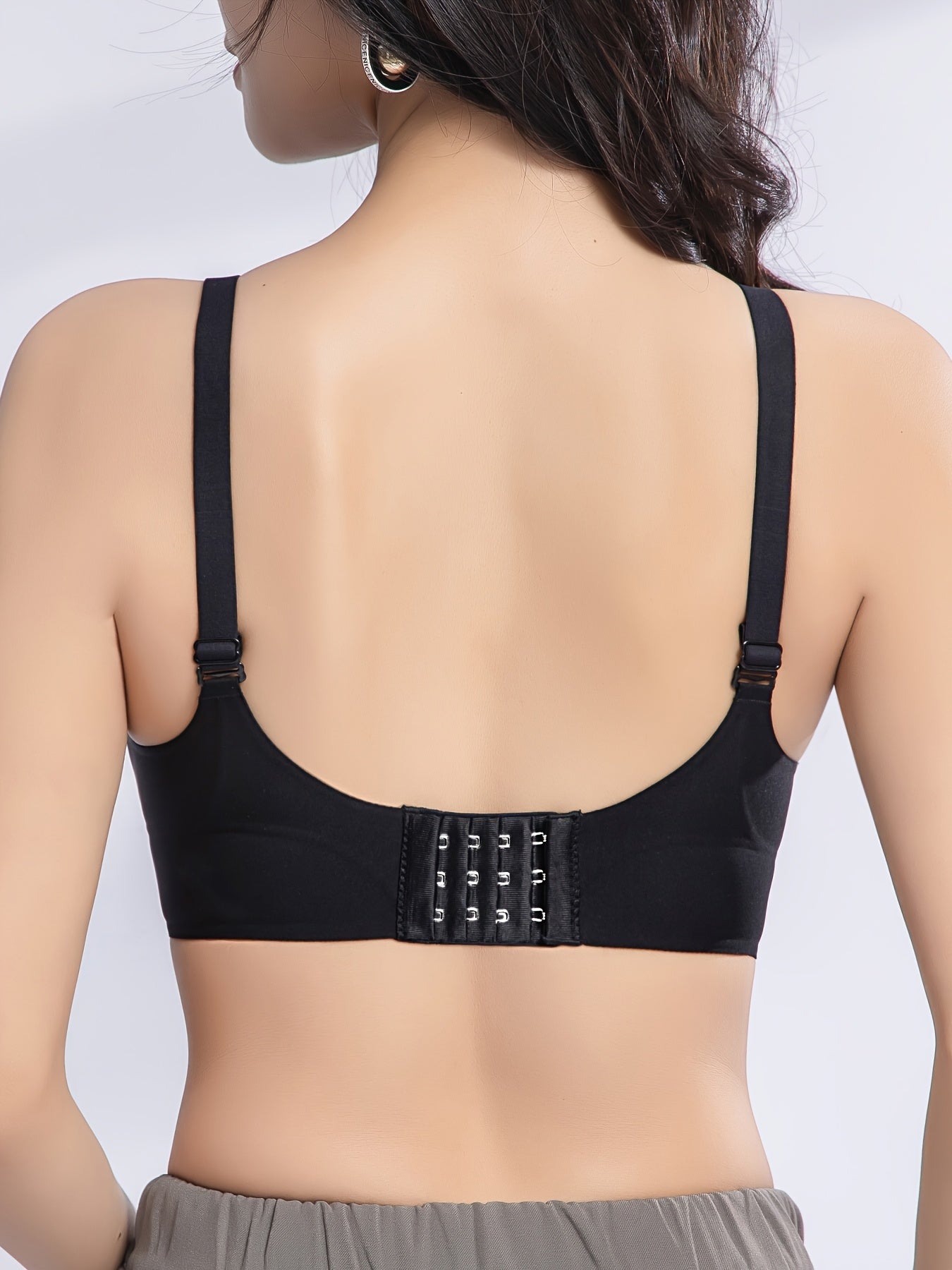 9pcs Women's Wire-Free Push-Up Bra - Sexy, Soft Lift Design with Underwire Cups, Seamless Sheer Fabric, Adjustable Straps & Fan Detail for Small Busts
