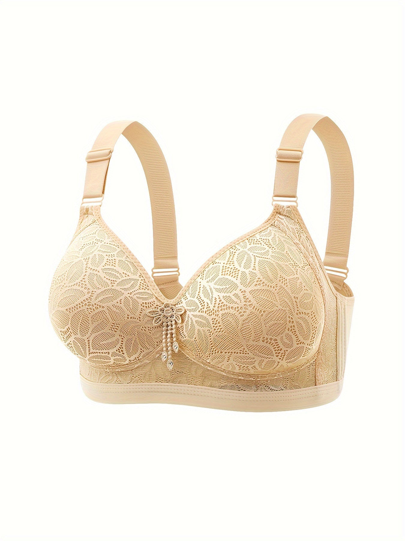 5pcs EssElegance Wireless Push-Up Bras - No Underwire, High Stretch V-Neck Adjustable Straps, Nylon Seamless Comfort for Workouts & Daily Wear, 5 Colors (Black/Red/Beige/Pink/Lavender), Workout Bras, Elegant Bra Design, Smooth Texture Bra