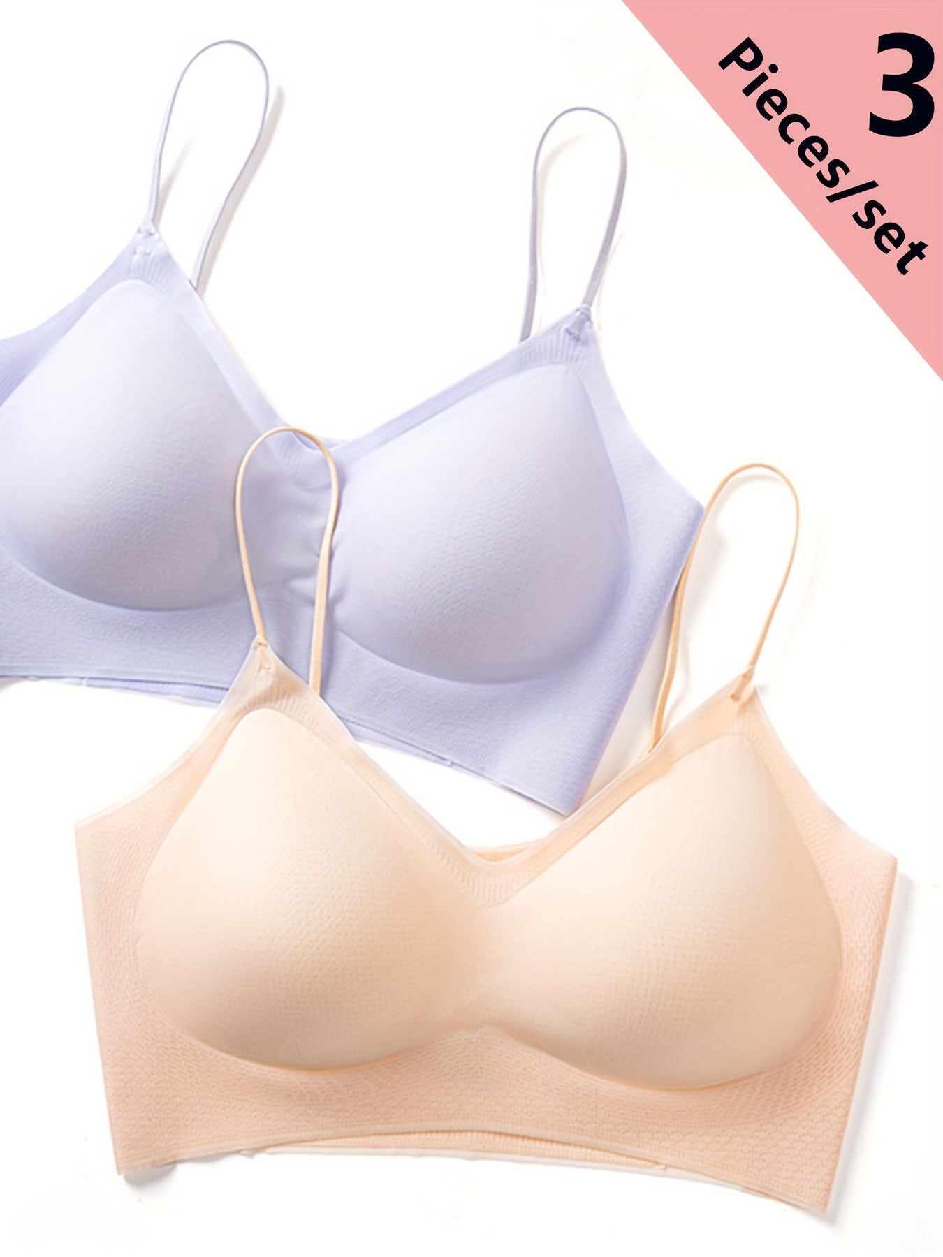 [3pcs Ultra-Thin Seamless Bra] 3pcs Ultra-Thin Seamless Women's Bra | Underwire-Free, Push-Up, Anti-Sagging, Breathable Camisole