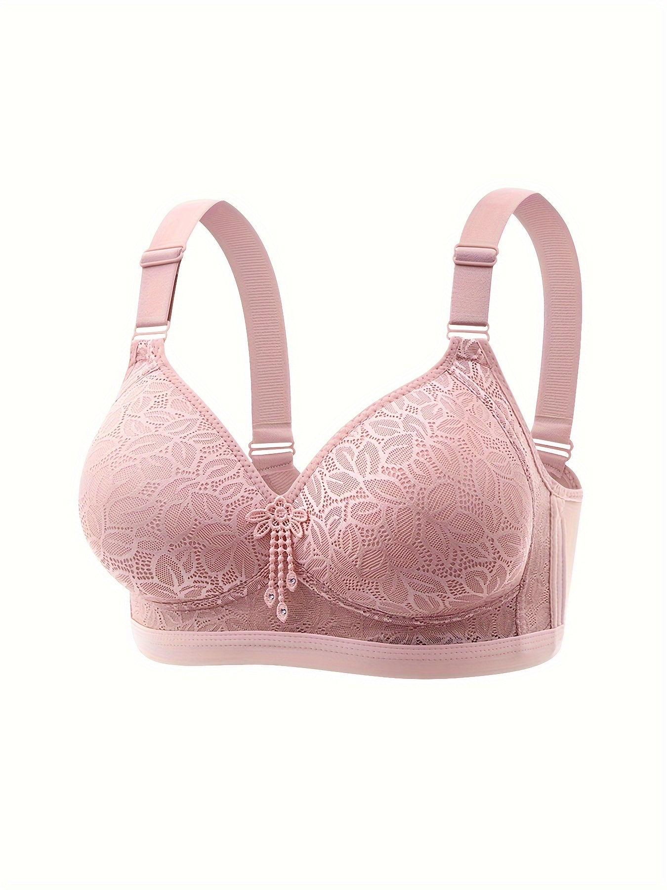 5pcs EssElegance Wireless Push-Up Bras - No Underwire, High Stretch V-Neck Adjustable Straps, Nylon Seamless Comfort for Workouts & Daily Wear, 5 Colors (Black/Red/Beige/Pink/Lavender), Workout Bras, Elegant Bra Design, Smooth Texture Bra