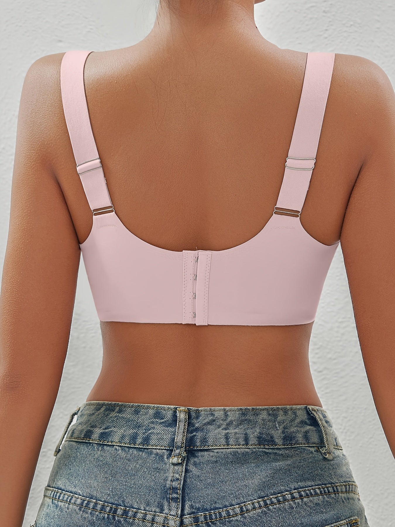 4pcs EssElegance Push-Up Seamless Bra - Adjustable Straps & Wire-Free Support for Daily Wear, Ultra-Soft Breathable Fabric