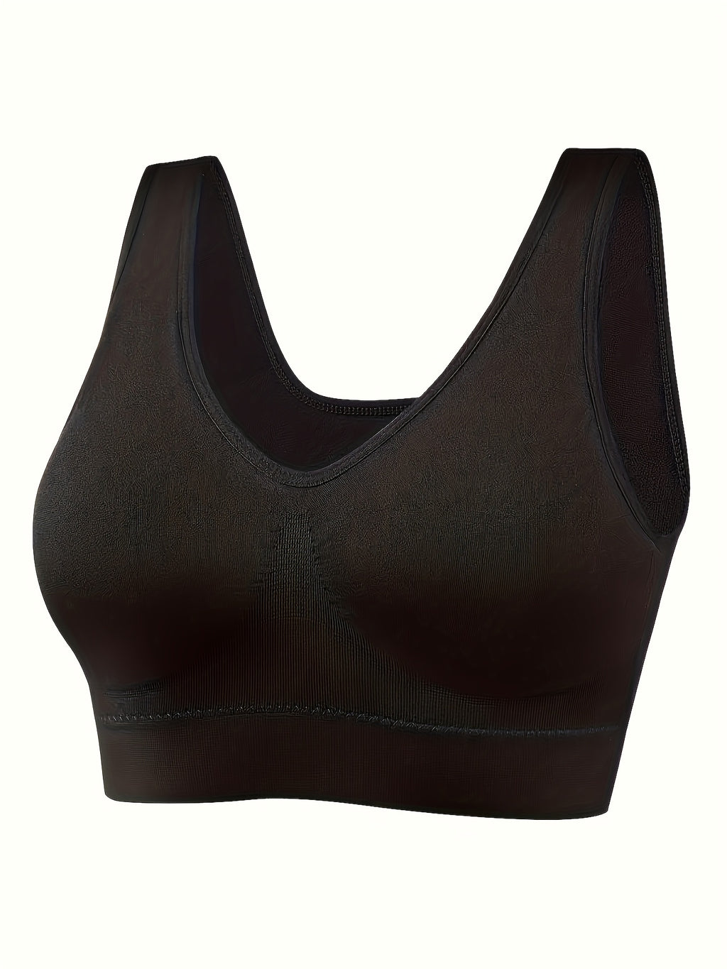 4pcs Women'S Seamless Wireless Bras - Comfortable, Breathable, and Supportive for Daily Sports Wear, Black, Removable Pads, No Underwire, Perfect for Casual Attire, Casual Wear Bras | Seamless Design | Comfortable Fit