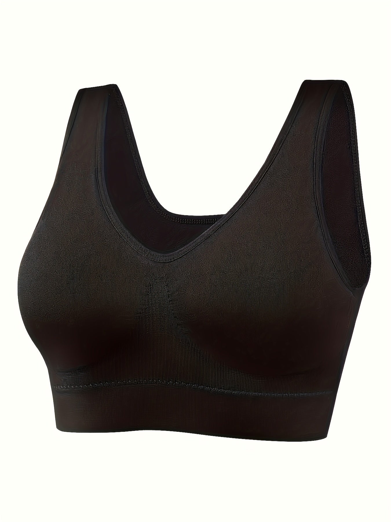 4pcs Women'S Seamless Wireless Bras - Comfortable, Breathable, and Supportive for Daily Sports Wear, Black, Removable Pads, No Underwire, Perfect for Casual Attire, Casual Wear Bras | Seamless Design | Comfortable Fit