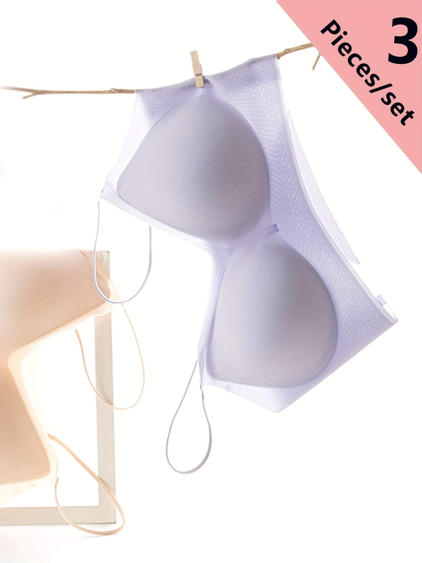 [3pcs Ultra-Thin Seamless Bra] 3pcs Ultra-Thin Seamless Women's Bra | Underwire-Free, Push-Up, Anti-Sagging, Breathable Camisole