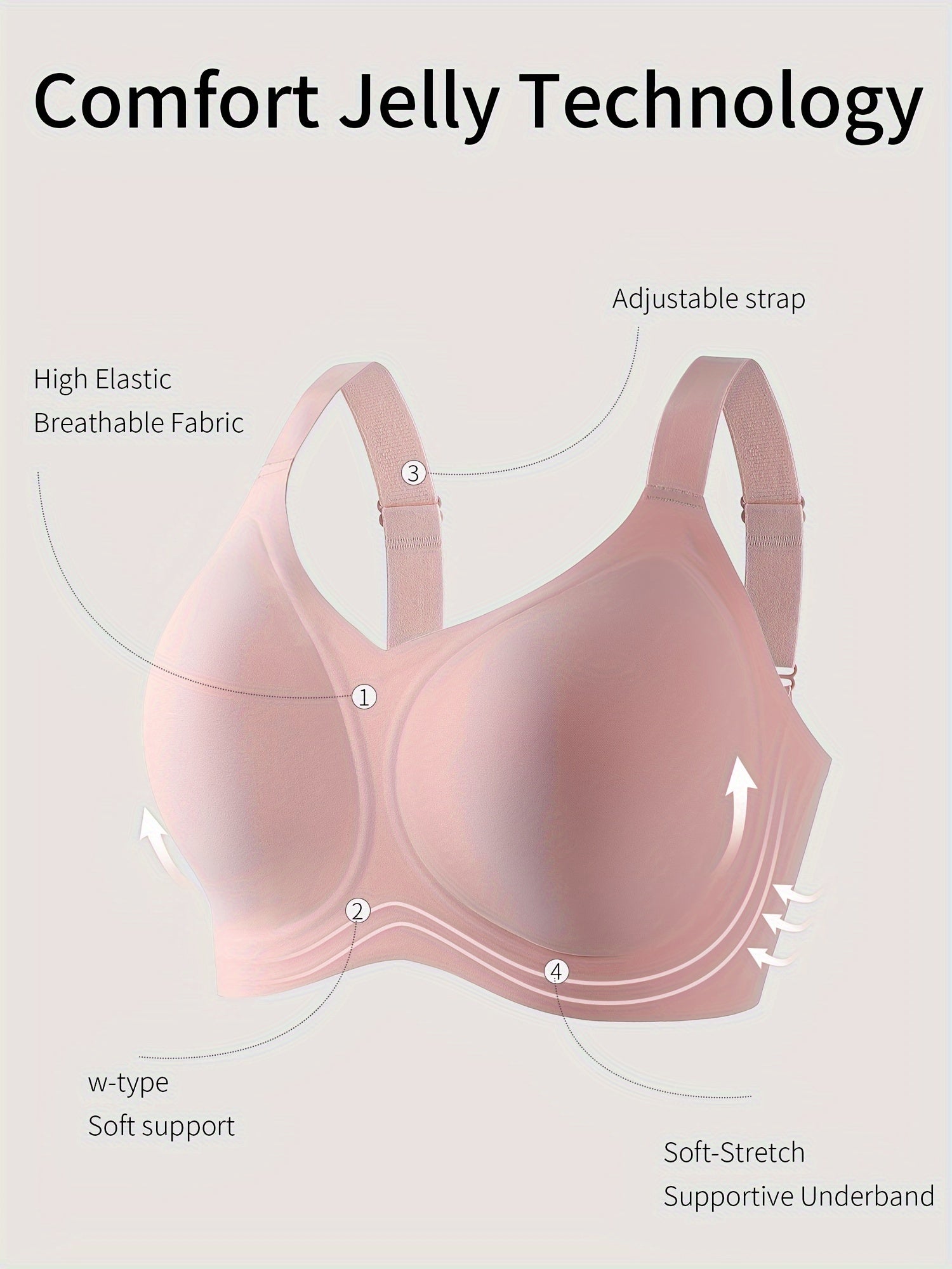 3-Pack Glam Style Seamless Wireless Bras for Women, Medium Support, Non-Removable Padding, Invisible Comfort, Solid Color, Knit Fabric, 180gsm, Nylon 55% Spandex 45% - Anti-Sagging Lift & Side Support